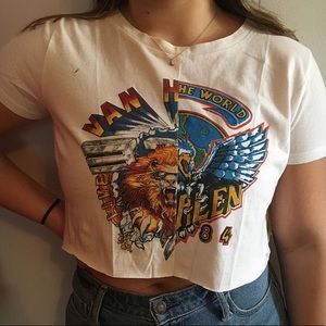 Van Halen colorblock, cropped / reworked tee.